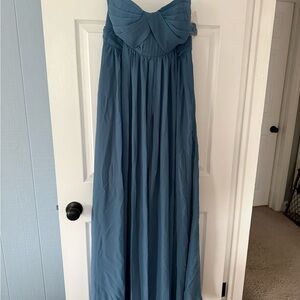 Elegant Blue Strapless Dress